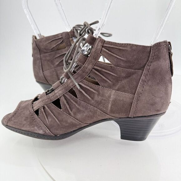 Earth Women's Aurora Sandal Size 8 Block Heel Slingback Open Toe Brown Shoes - Picture 10 of 14